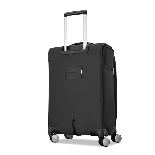 Image of Samsonite 2-PC Soft-Sided 21 /29 inch (Carry-On & Large Checked), Lightweight Expandable Element Luggage Set with 2 Front & 1 Side Pocket, Four Spinner Wheels, Adjustable Handle, Durable- Black