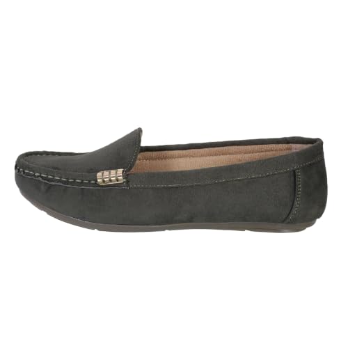 Image of CatBird Women's Suede Finish Loafers | Slip-On Flat Shoes with Minimal Metal Detail | Soft Cushioned Footbed and Flexible Grip Sole | Ideal for Office, Everyday Wear, Travel and Casual Outings