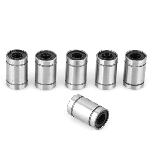Image of 8-Pack LM6UU Linear Motion Bearings 6mm ID 12mm OD 19mm Length Ball Bushing CNC Router 3D Printer Reprap Slide Shaft Guide for Smooth Linear Motion Chrome Steel Construction