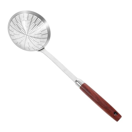Ciieeo Stainless Steel Slotted Skimmer Spoon for Cooking Frying Large Oil Filtration Ladle Multi Functional Kitchen Utensil for Deep Frying Hot Pot Easy to Oil Residue Strainer