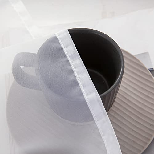Miulee CAWINDOW_TIERS24-15 2 Panels Kitchen Tiers Half Window Sheer Curtains Rod Pocket Voile Drapes thumb #3