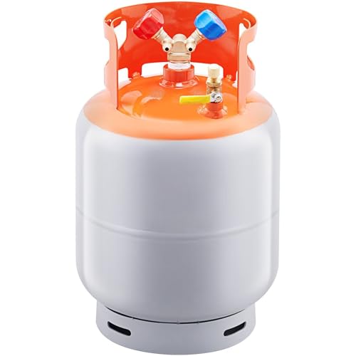 CooFel 30lb Refrigerant Recovery Cylinder Tank 400 PSI Liquid Rated Y Valve Reclaim Tank for R134a HVAC Car AC Refrigerator Leak-Free & Durable
