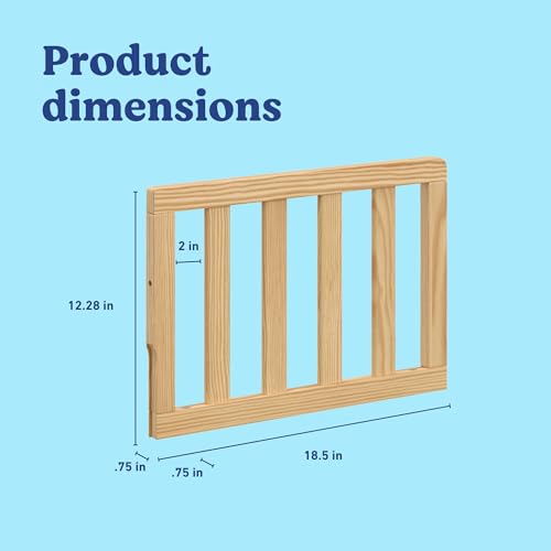 Image of Storkcraft & Graco Toddler Safety Guardrail with Slats (Natural) - GREENGUARD Gold Certified, Converts Compatible Storkcraft & Graco Crib to Toddler Bed, Each Guardrail Sold Individually