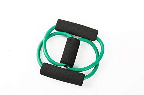 Lightahead Set of 3, Figure 8 Exercise Band Training Resistance Cord Tube Workout Body Building Fitness Equipment Tool for Home, Gym, Yoga, Pilates, Physical Therapy Training (Blue,Green,Black)