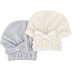 Mayouth microvezel-haar-drogende kappen, haardroger-hoed extra zacht en ultra absorberend, sneldrogende haar-turban-verpakkingdoek douchekap-bad-doek-hoed-sneldrogende doekhoed voor vrouwen en meisjes, grijs
