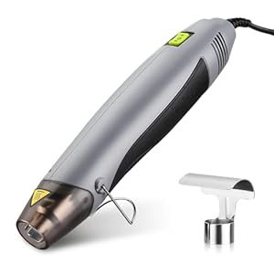 WORKPRO Pistola de Aire Caliente de 400W, Mini Pistola de Calor Portátil de Gran Flujo, Decapador Profesional de Temperatura Ajustable 300/500℃, Calentamiento Rápido, con Boquilla Reflectora