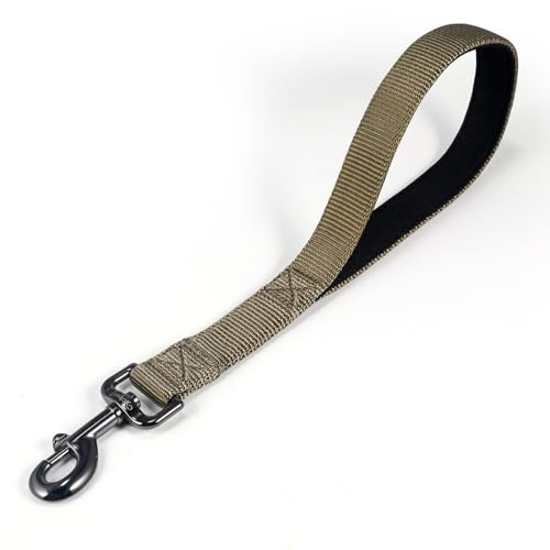 Advanced Short Dog Leash with Soft Padded Handle and Heavy-dutyClip & Nylon – 12 Inches / 18 Inches / 24 Inches Lead for Large and Medium Breed Dogs. (Military Green, 12 Inches) Advanced Short Dog Leash with Soft Padded Handle and Heavy-dutyClip & Nylon – 12 Inches / 18 Inches / 24 Inches Lead for Large and Medium Breed Dogs. (Military Green, 12 Inches)