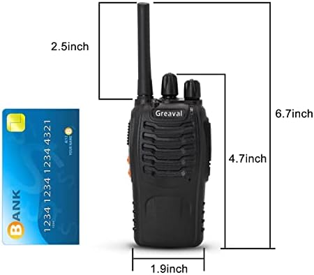 Greaval Walkie Talkie Rechargeable 4 Pack Long Distance 2 Two Way Radio for Adults and Kids 16 Channel with Earpieces Headphones LED Flashlight