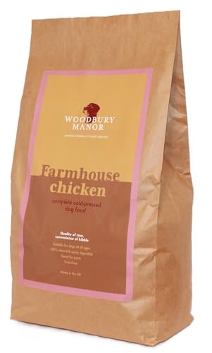 Woodbury Manor - Complete COLD PRESSED Dog Food - Premium Quality HIGH IN PROTEIN & GRAIN FREE - Supports Joint & Digestive Health Made in UK (3kg Chicken)