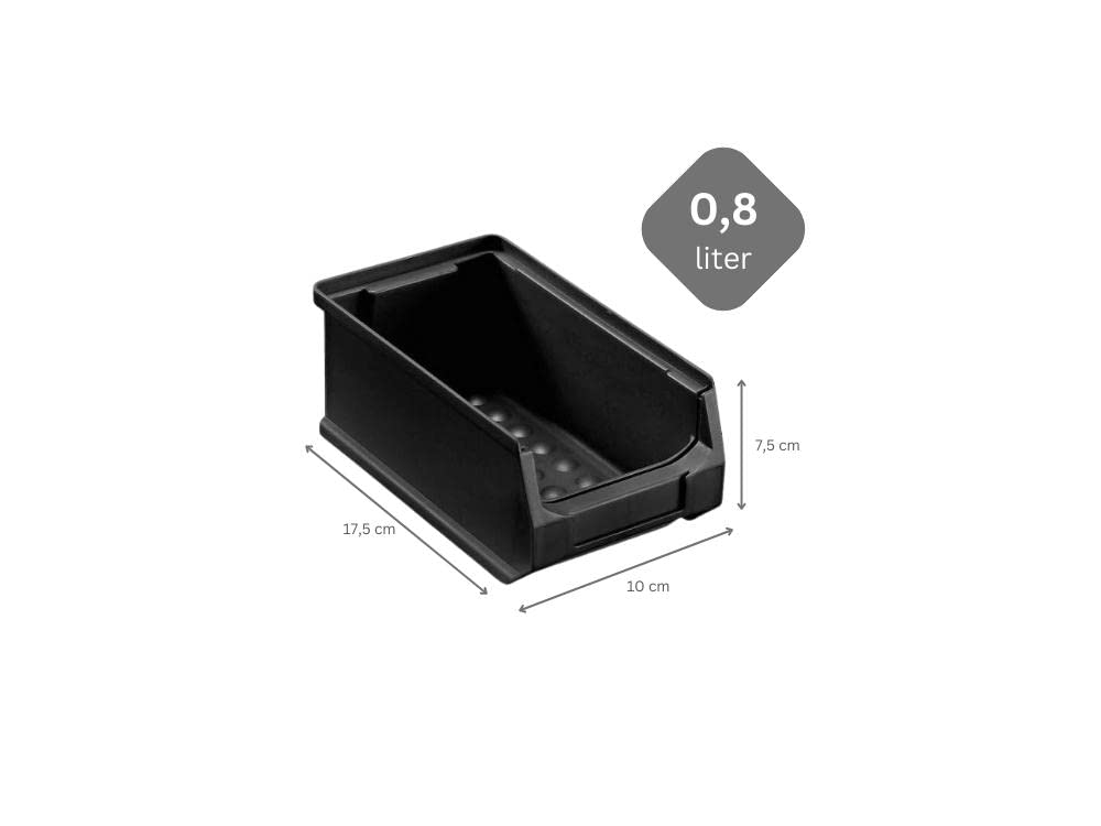 SuperSparSet 40x Leitfähige Sichtlagerbox 2.0 | HxBxT 7,5x10x17,5cm | 0,8 Liter | ESD, Sichtlagerbehälter, Sichtlagerkasten, Sichtlagerkastensortiment, Sortierbehälter