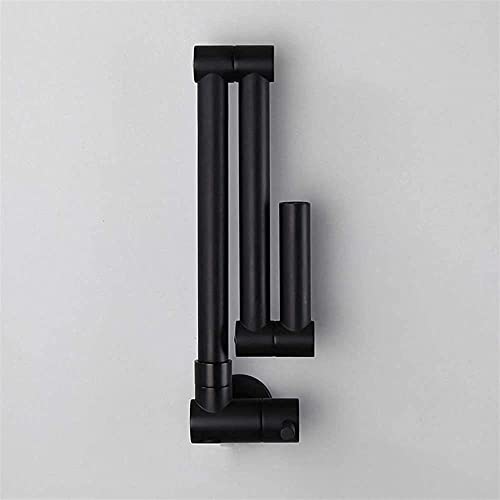 Grifo de cocina plegable de bronce robusto para pared acabado negro mate 2