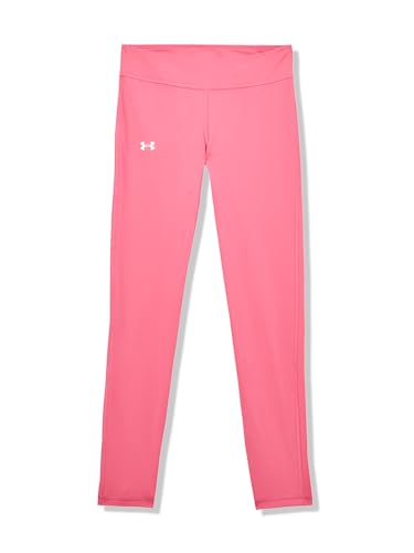 Under Armour Girls Motion Solid Crop Leggings, (672) Super Pink / / White, Medium