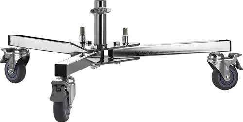 Kupo Runway Stand Base, Wheeled Mobile Base with Junior 1-1/8" Receiver for C-Stand Risers, Foldable Legs for Transport and Storage (KS301012)