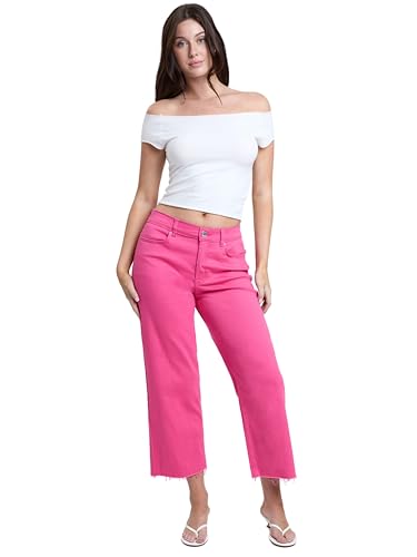 YMI Womens Jeans Women's High Rise Cropped Trouser Jeans Wide Leg Fit, P2092074