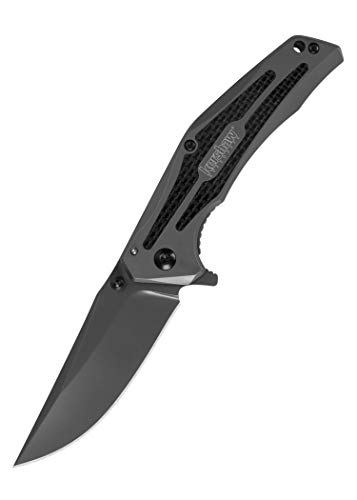 Kershaw Duojet Pocket Knife, Matte Gray Design, 3.25 Inch Stainless Steel Clip Point Blade, EDC with Assisted Opening, Contoured Steel Handle, Everyday Carry Pocket Knife for Men and Women