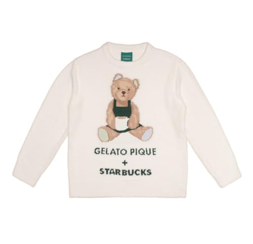 [STARBUCKS] スタバ スターバックス コラボ ジェラ ピケ パウダーベアジャガードプルオーバー オフホワイト ジェラピケ プルオーバーのサムネイル