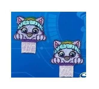 ◇ キャラクター 名札付け ワッペン （ 名ふだクリップ) パウパトロール （ エベレスト) （ 大きさ 本体 約2×2.5ｃｍ ２個入り) （ パウパト 名札つけ ネーム アイロン おなまえ ピロル ）のサムネイル