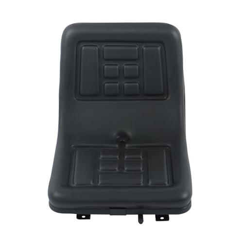 Autoparts Universal Compact High Back Lawn Tractor Seat, Black Mower Seat With Mounting Bolt Patterns, Comfortable, With Central Drainage Holes, Adjustable Seat For Forklifts, Dozers