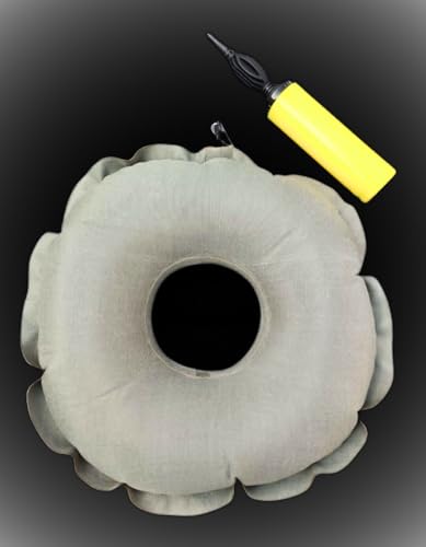 Image of Cotion air Cushion (50 cm) Inflatable Donut Seat Cushion for Haemorrhoids Piles Fistula Postpartum Post Surgery Air Donut Pillow for Tailbone Pain Relief