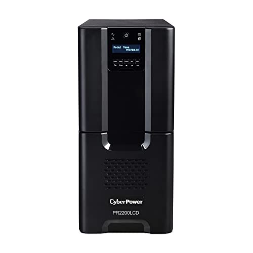 CyberPower PR2200LCD Smart App Sinewave UPS System, 2200VA/1980W, 10 Outlets, AVR, Tower