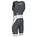SLS3 Triathlon Suits Mens – Quick Drying Trisuit Triathlon Men, Comfortable Sleeveless AG Tri Suit with FRT Fabric (Thunder Grey/White, Large)