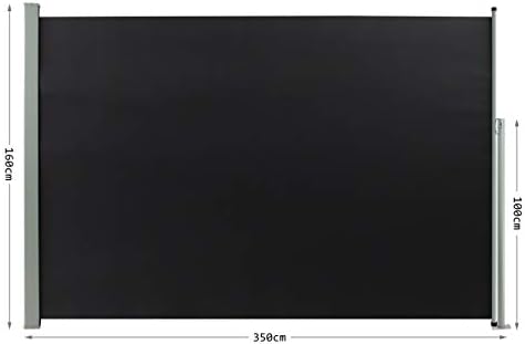 display4top Side Awning,Side Blind Extendable Sun and Wind Protection Privacy Screen for Balcony, Patio, Garden,Grey (160 x 350 cm)