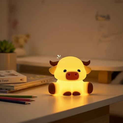 Lámpara de Mesa de Noche Vaca Escocesa Dimmable Silicona miniatura 6
