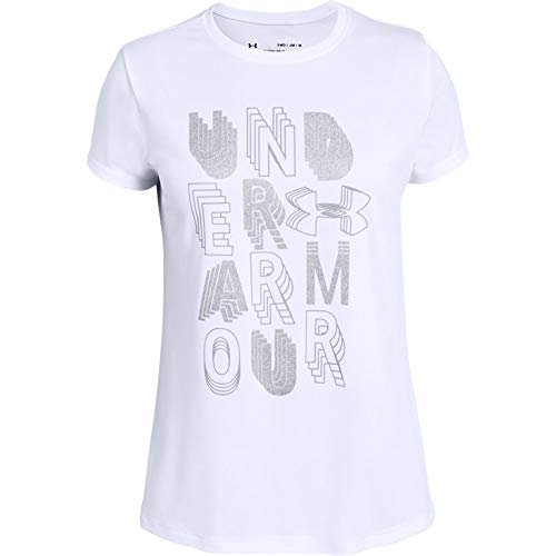 T-shirt Under Armour fille blanc taille XS idéal pour l'école et le sport