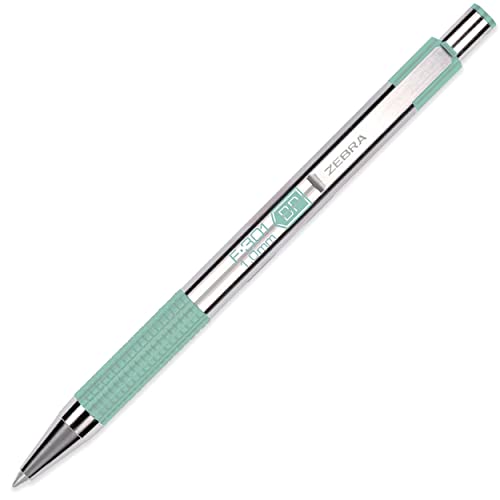 Zebra F-301 Stainless Steel Retractable Ballpoint Pen - 1.0Mm Medium Nib - Pack Of 5 Pastel Barrels - Black Ink #TOP4