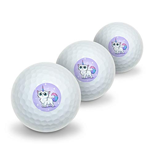 GRAPHICS & MORE Cat Unicorn Novelty Golf Balls 3 Pack