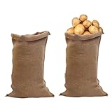 Bolsas de Arpillera Para Almacenamiento de Patatas 2 Sacos de Yute Sacos de Arpillera Grandes Sacos de Patatas Bolsas de Yute Para Almacenamiento de Alimentos 60 × 100 Cm