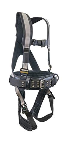 Super Anchor Safety 6151-GSM Deluxe Full Body Harness plus All-Pakka Tool Bag Combo, Medium, Silver