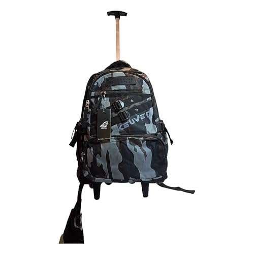 Mochila Escolar com Rodas, Camuflada, Design Militar, com Alça Retrátil