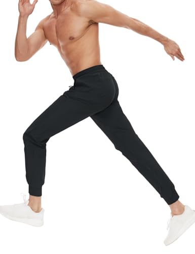 SEVEGO Men's 31"/33"/35"/37" Tall Inseam Joggers Lightweight Sweatpants 3 Zipper Pocket Tapered Athletic Workout Gym Pant4