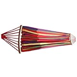 SUPVOX Hamaca Antivuelco De Camping Doble De Madera para Dormitorio De Estudiantes Color Roja Hamaca Colgante para Exteriores Interiores