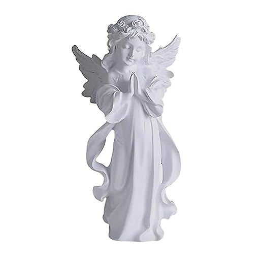 Heart Tong Figuras de ángel decorativas, estatuas de ángel, figura de resina blanca, para decoración de cementerio y casa, decoración de jardín, decoración de tumba, bodas, Navidad y más | Ya disponible en tu tienda friki favorita! En mundofriki.es!