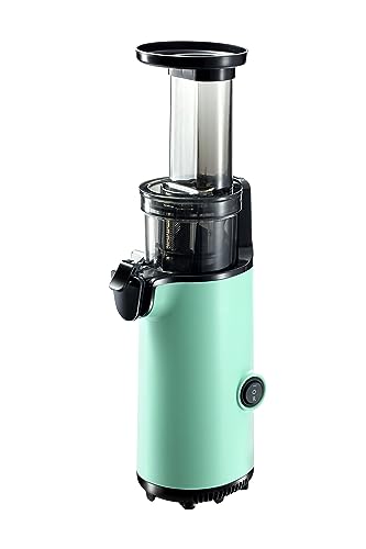 JuiceInstant Extractor de zumo - Exprimidor lento silencioso de prensado en frío, funcion licuadora para frutas y verduras, extracción de nutrientes y vitaminas, espacio pequeño (Agua)
