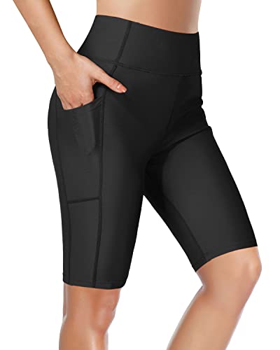 Marinavida 10" Long Knee High Swim Shorts Women,Tummy Control High Waisted Board Shorts Swim Capris With Pockets #TOP5