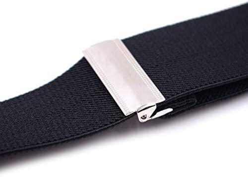 Tirantes para hombre, Elástico jacquard hombre adulto negro 4 clips X Stylish