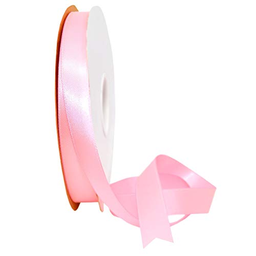 Image of Morex Ribbon 08816 /50-154 Double Face Satin Ribbon, 3 /8 inchx 50 Yd, Rose Pink