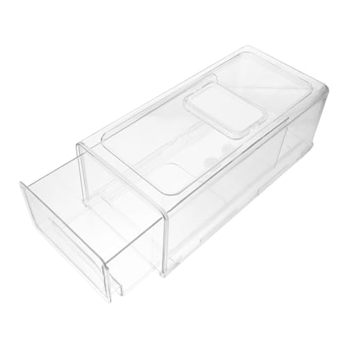 Uonlytech Organizador de Refrigerador Tipo Cajón Extraíble Apilable, Caja de Almacenamiento Mediana Transparente para Frutas y Verduras, Contenedor Plástico para Congelador Uso Doméstico