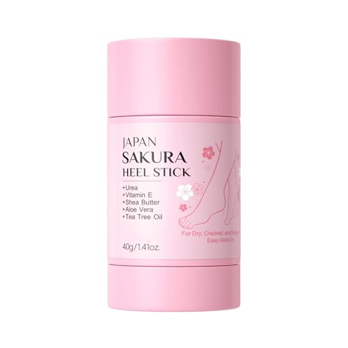 Heel Stick 40 g – Baume pour pieds urée et beurre de karité pour talons craquelés, adoucissant les callosités, hydratant pour les pieds Japon Sakura non gras avec aloe et vitamine E, réparation de