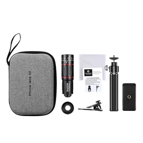 ZGJIAJU Teleobjetivo 28X For Teléfono, Telescopio Monocular 4K HD con Trípode, Clip Universal For Teléfono Móvil, Lentes con Zoom For Teléfonos Inteligentes Imágenes Nítidas(Standard)