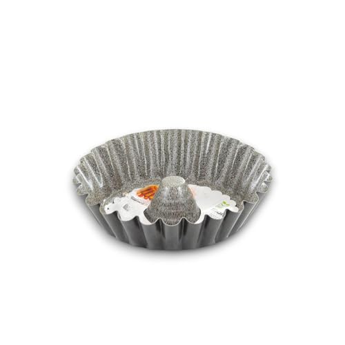 KORAT Stampo Da Forno In Alluminio Ruoto Forma Baba' Con Cono Centrale Ruoto Tradizionale per Casatiello Napoletano Dolce e Salato Rivestimento Effetto Pietra, Torta di Pasqua, Ruoto Dolci (24 cm)