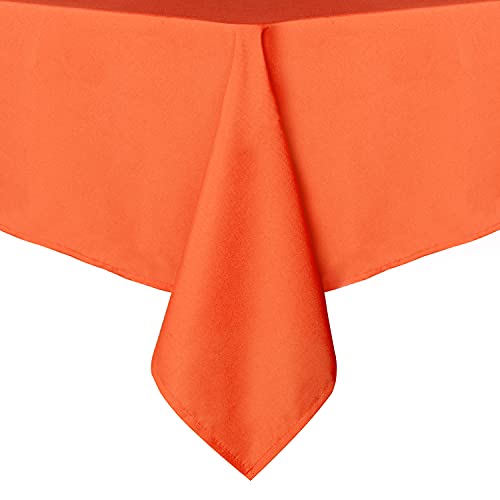 Image of sancua Rectangle Tablecloth - 54 x 78 Inch - Stain and Wrinkle Resistant Washable Polyester Table Cloth, Decorative Fabric Table Cover for Dining Tables, Buffet Parties and Camping, Orange