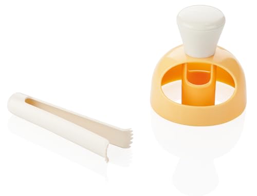 Tescoma UTENSILIO para Donuts Americanos C/Pinzas Delicia, De plástico, Color Blanco, Amarillo