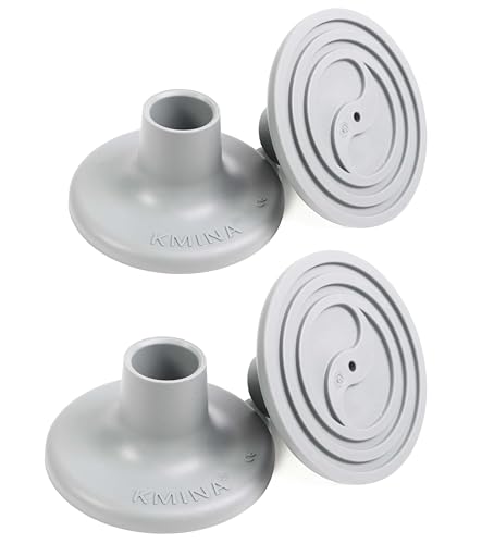 KMINA - Tacos de Goma para Sillas de Ducha Anchos (Tubo 28 mm, x4 uds), Repuesto Redondos, Contera Antideslizantes Baño Gris