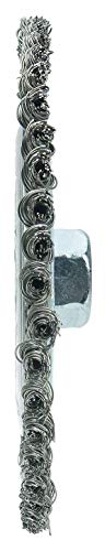 Image of Weiler 36225 Wolverine 6 inch Knot Wire Wheel, Stringer Bead Twist, 0.020 inch Steel Fill, 5 /8 inch-11 UNC Nut, Made in the USA (Pack of 10)