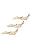 FALKE Step 3-Pack Coton Invisibles Unies Lot De 3 Paires Chaussettes de Doublure, Beige (Cream 4019), 35-36 Mixte bébé