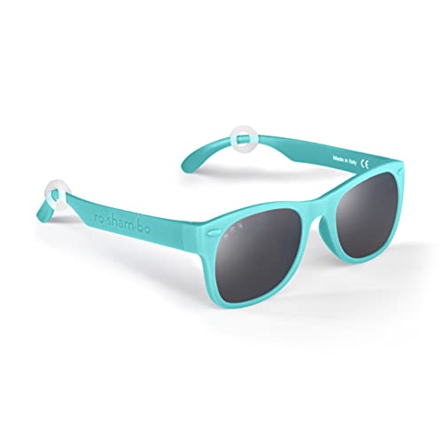 ROSHAMBO Unbreakable Kids Sunglasses – Girls Boys Youth 5-10 years – Polarized Lens, Assembled in USA, Goonies (Teal)